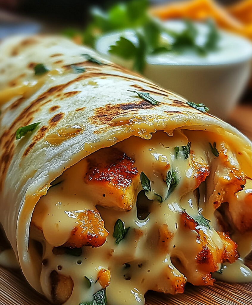 Cheesy Garlic Chicken Wrap