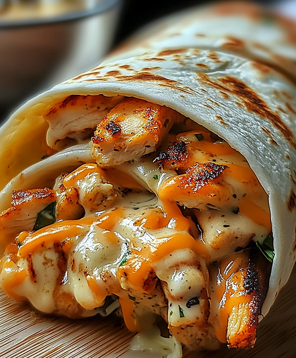 Cheesy Garlic Chicken Wrap