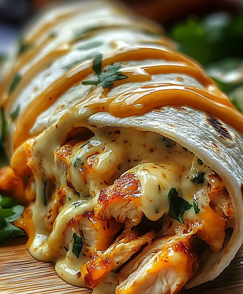 Cheesy Garlic Chicken Wrap