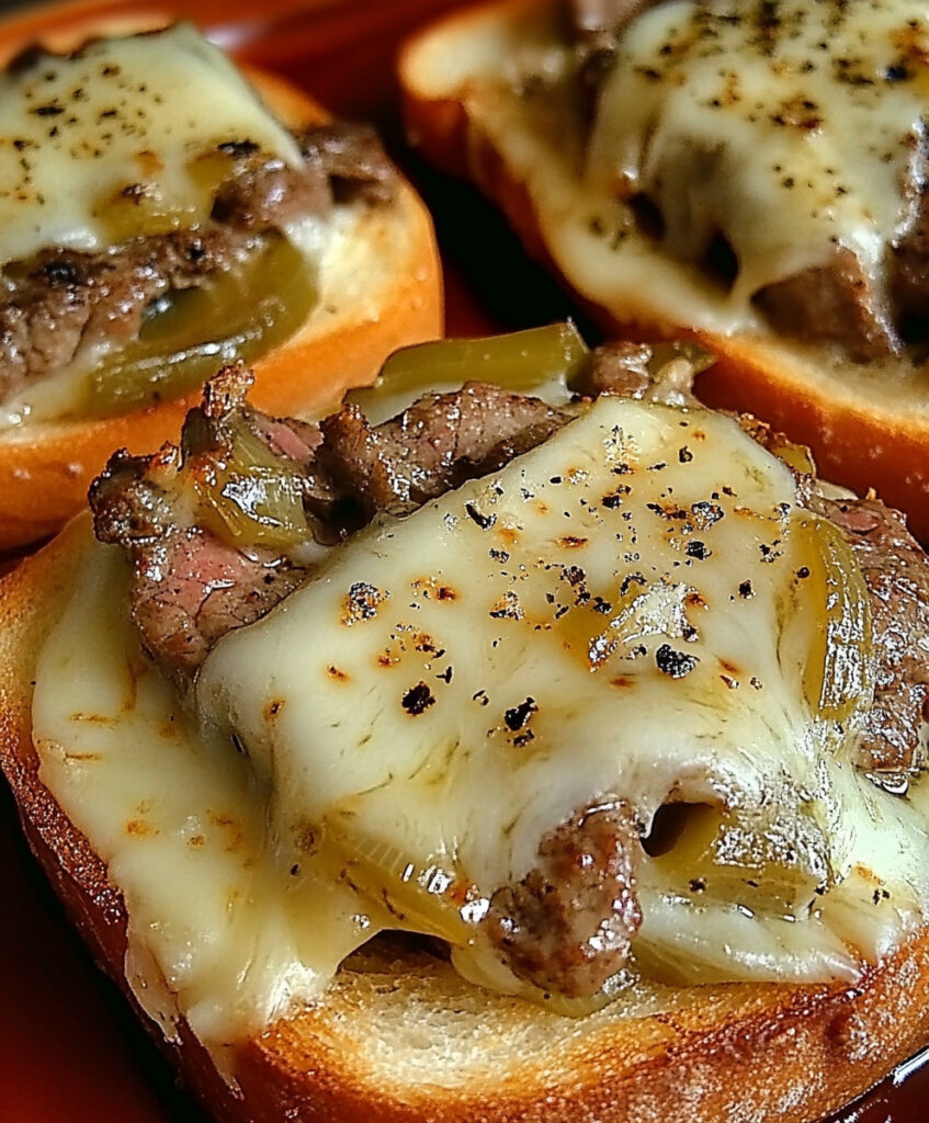 steak and cheese garlic toast