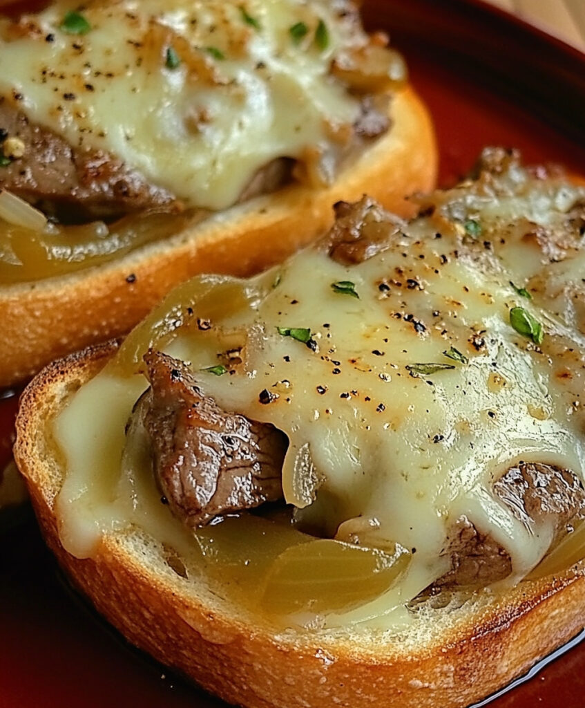 steak and cheese garlic toast