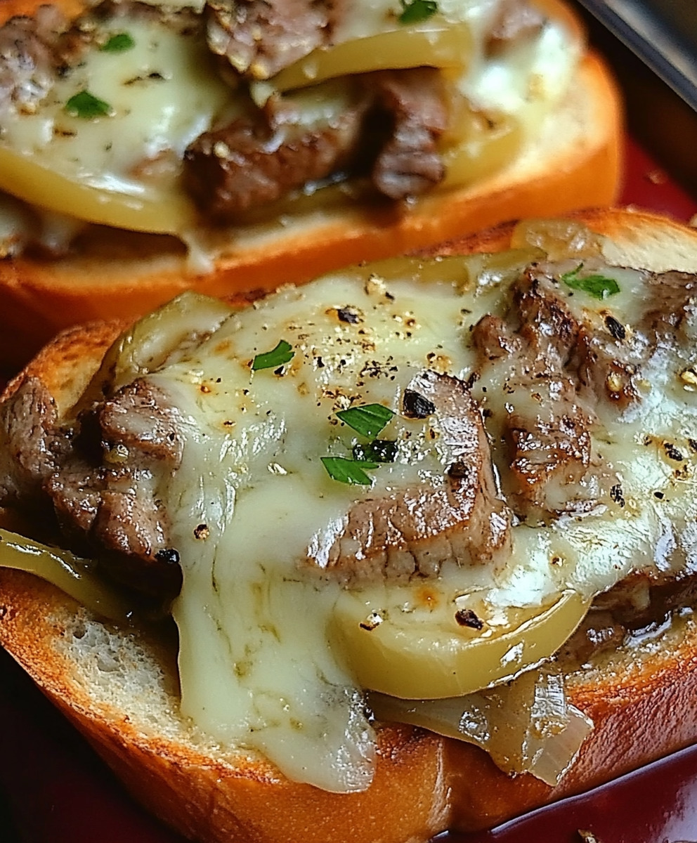 steak and cheese garlic toast