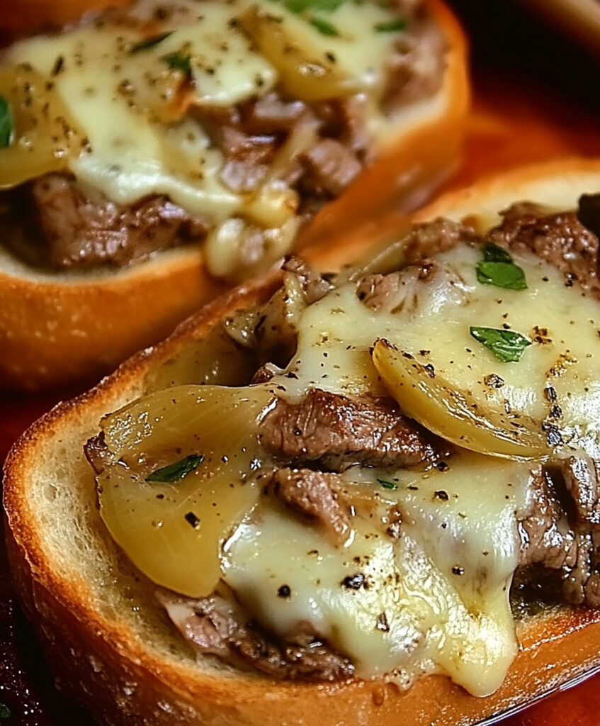 steak and cheese garlic toast