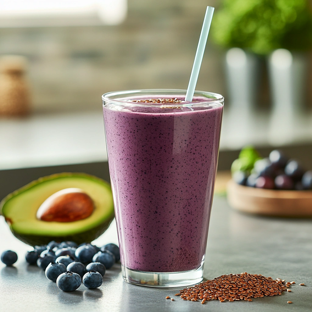 Blueberry Avocado Protein Smoothie