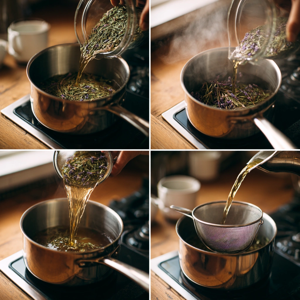 Tummy tea recipe card with herbs
