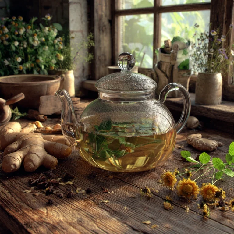 Tummy tea recipe with chamomile, fennel, peppermint